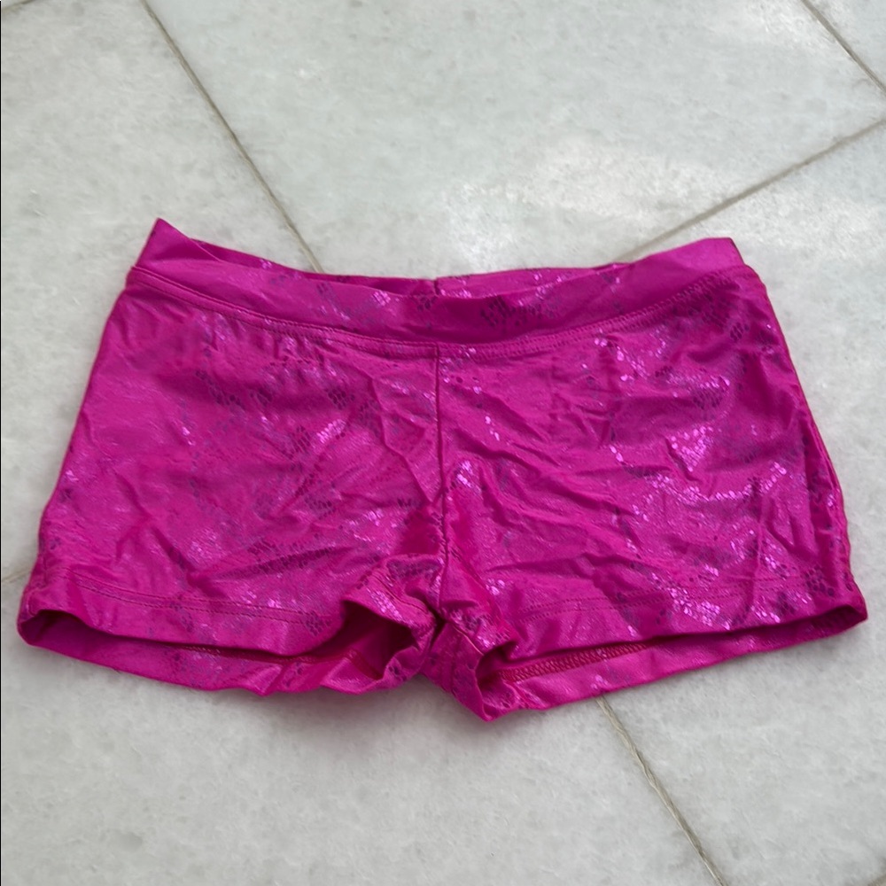 CAPEZIO Pink Sequin Shorts, L